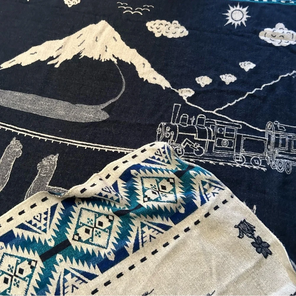 Casa De Alpaca Wool HandmadeReversible Ecuadorean Blanket NativePatterns#1201258